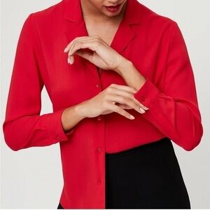 Babaton red FARRELL long sleeve button down blouse Size XS